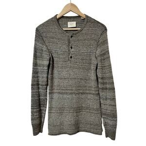 Billy Reid Men’s Textured‎ Wool Blend Henley Sweater Size S Gray Made in Italy